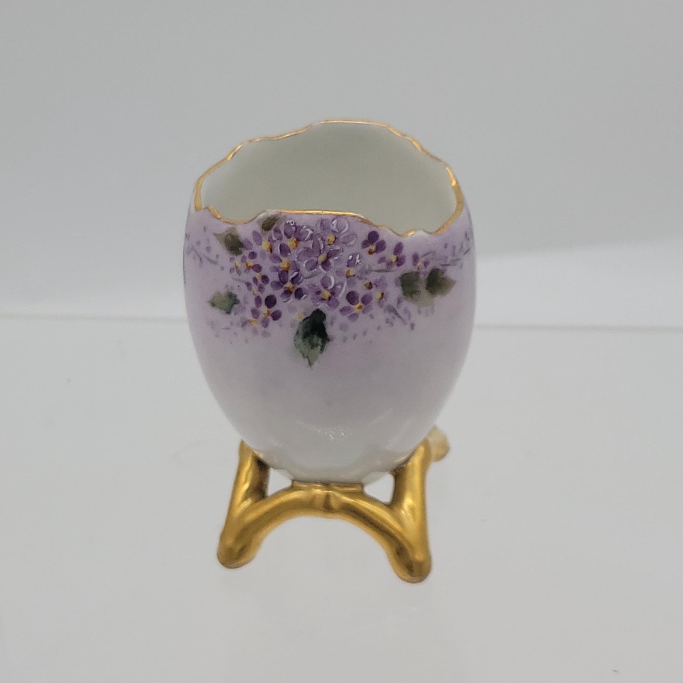 Vintage Lenox Porcelain Easter Egg With Stand: Hand-painted
