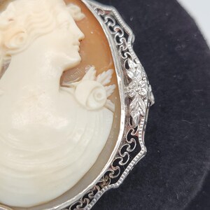 Large Antique Victorian Shell Cameo Brooch of Beautiful Art Nouveau ...