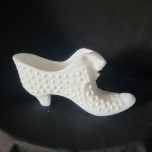 Vintage Fenton Milk Glass Cat Shoes and Hobnail Hat Toothpick Holder Your Choice Hobnail Shoe