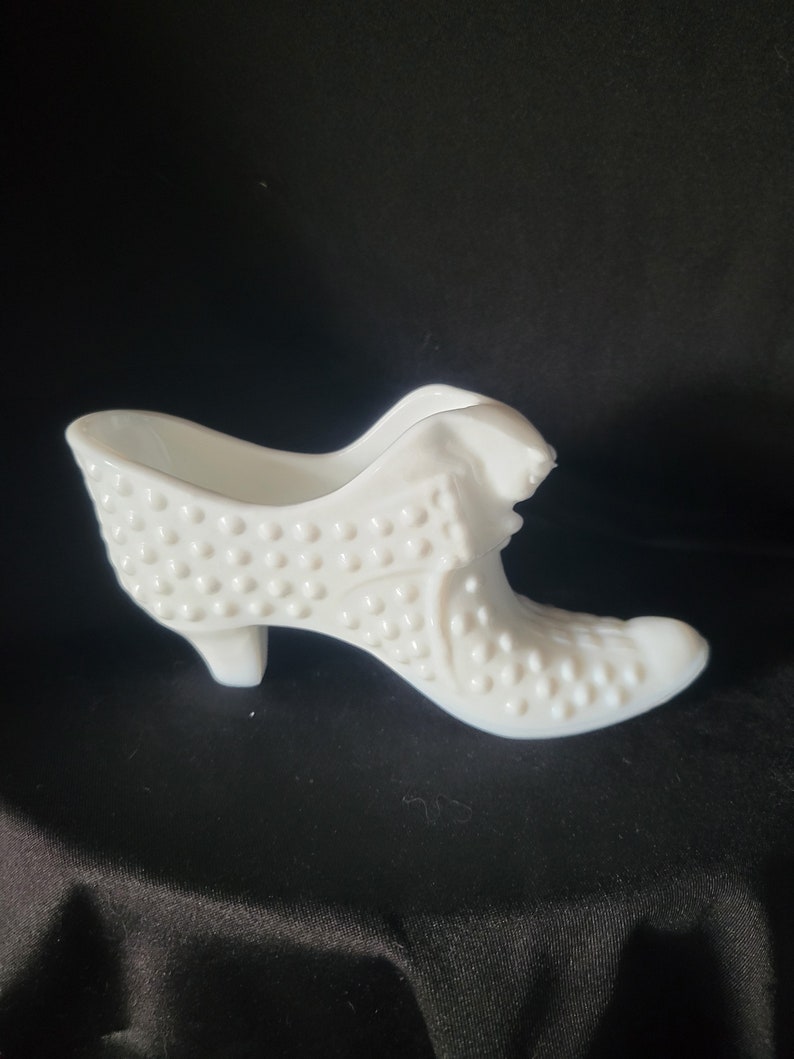 Vintage Fenton Milk Glass Cat Shoes and Hobnail Hat Toothpick Holder Your Choice Hobnail Shoe