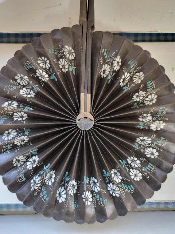 Antique Victorian Mourning Fan With Handpainted D… - image 4