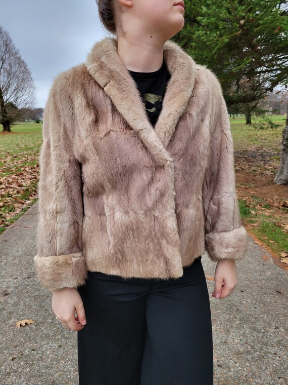 Vintage Champagne Mink Fur Jacket W/pockets Coverts to Cape - Etsy