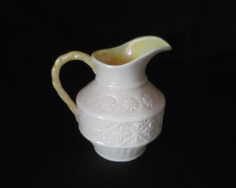 Vintage Belleek Ireland Creamer w/Twisted handle Second Green Mark 1955-1965 Beautiful!