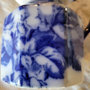 Antique Flow Blue Victoria Staffordshire Cream Pitcher Excellent Condition image 7