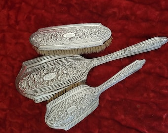 Antique R. Wallace Normandie Sterling Silver Hand Mirror, Hairbrush or Clothes Brush Your Choice Exquisite Estate Find!