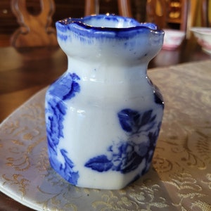 Antique Flow Blue Victoria Staffordshire Cream Pitcher Excellent Condition image 4