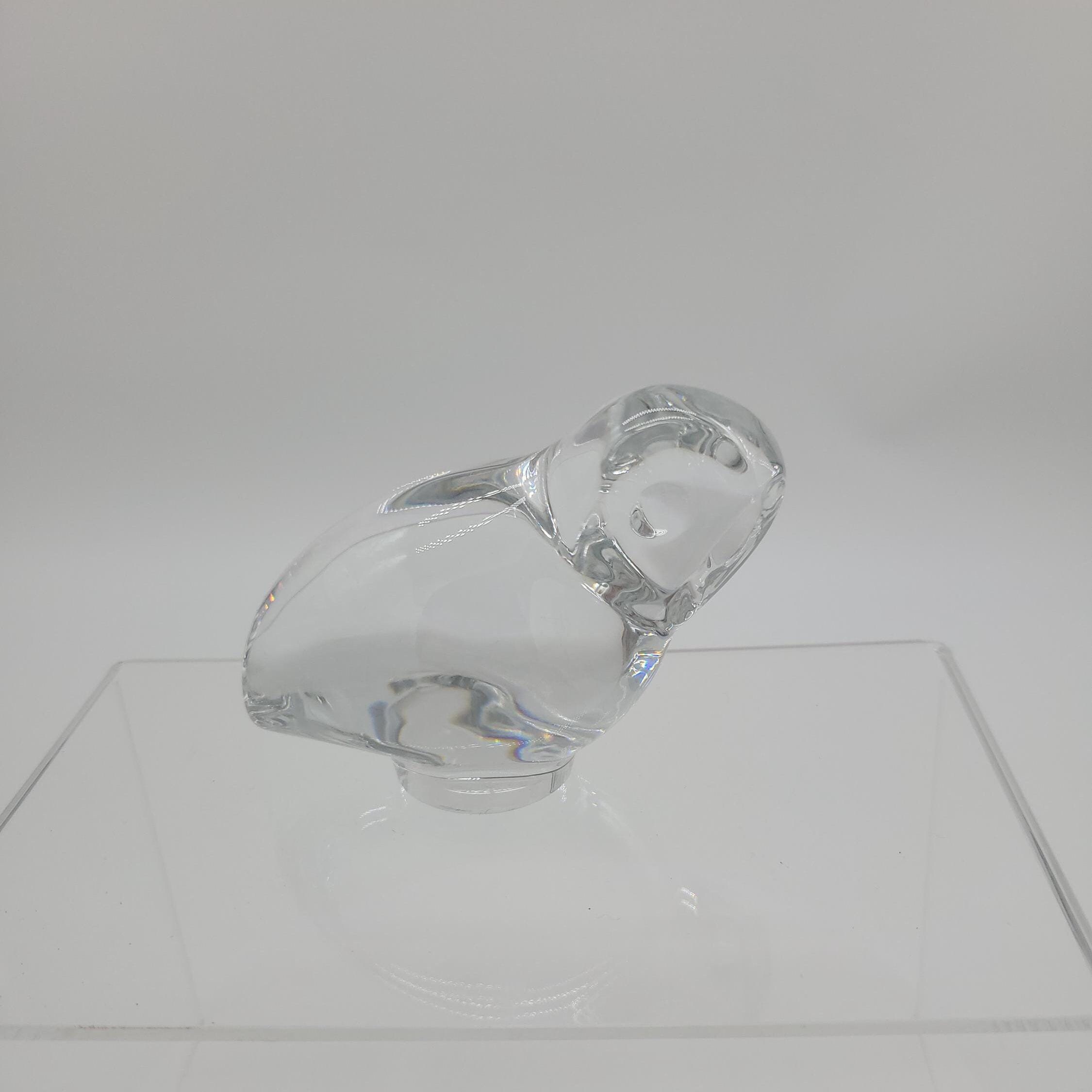 ヴィンテージ バカラ クリスタル フクロウの置物 - コリント式フランス