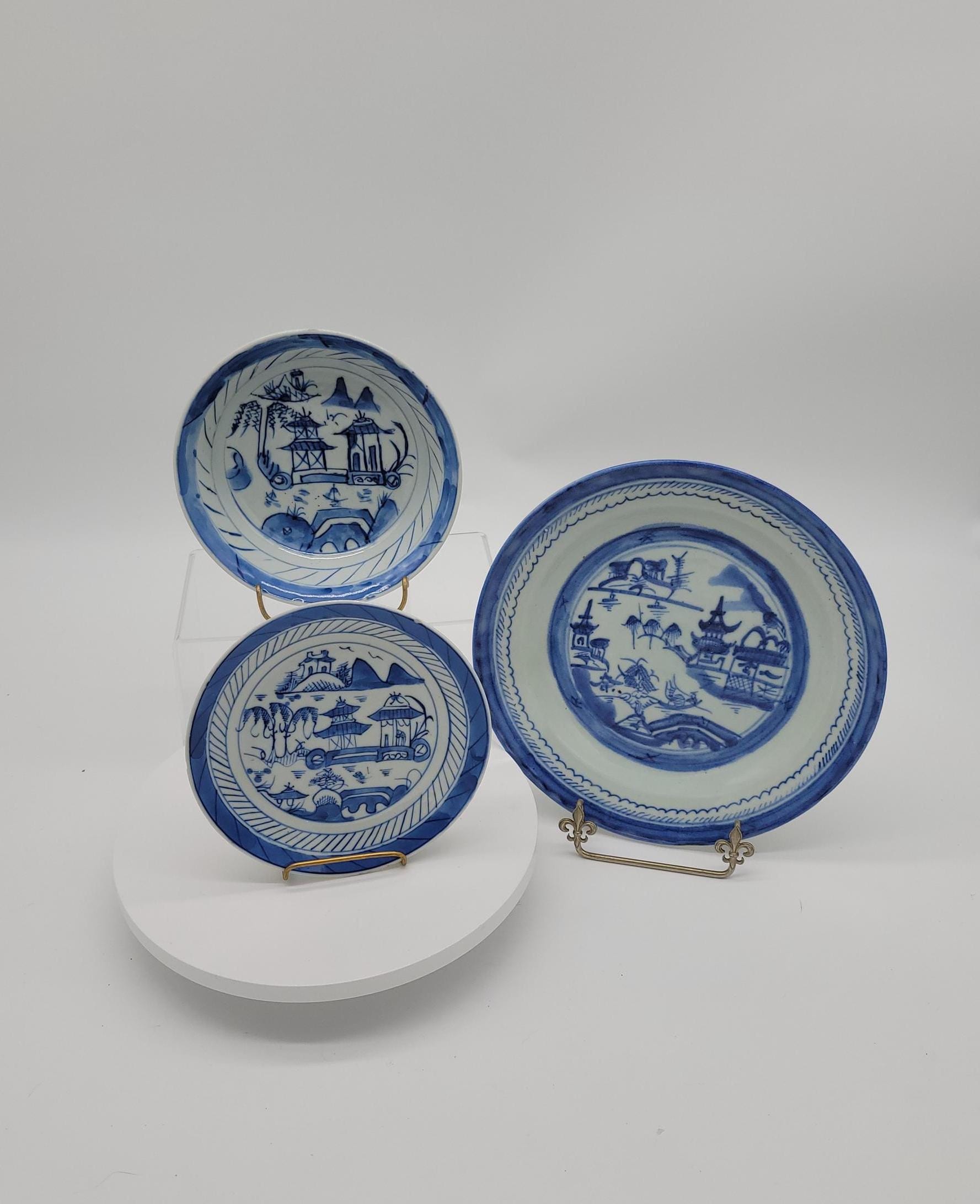 1800年代の広州陶器の中国輸出用磁器ボウルまたはプレート - Etsy 日本