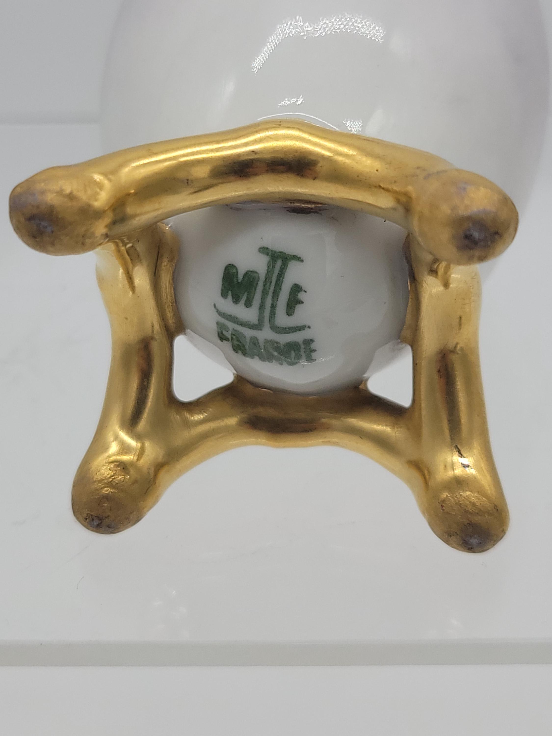 Vintage Lenox Porcelain Easter Egg With Stand: Hand-painted