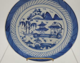 1800年代の広州陶器の中国輸出用磁器ボウルまたはプレート - Etsy 日本