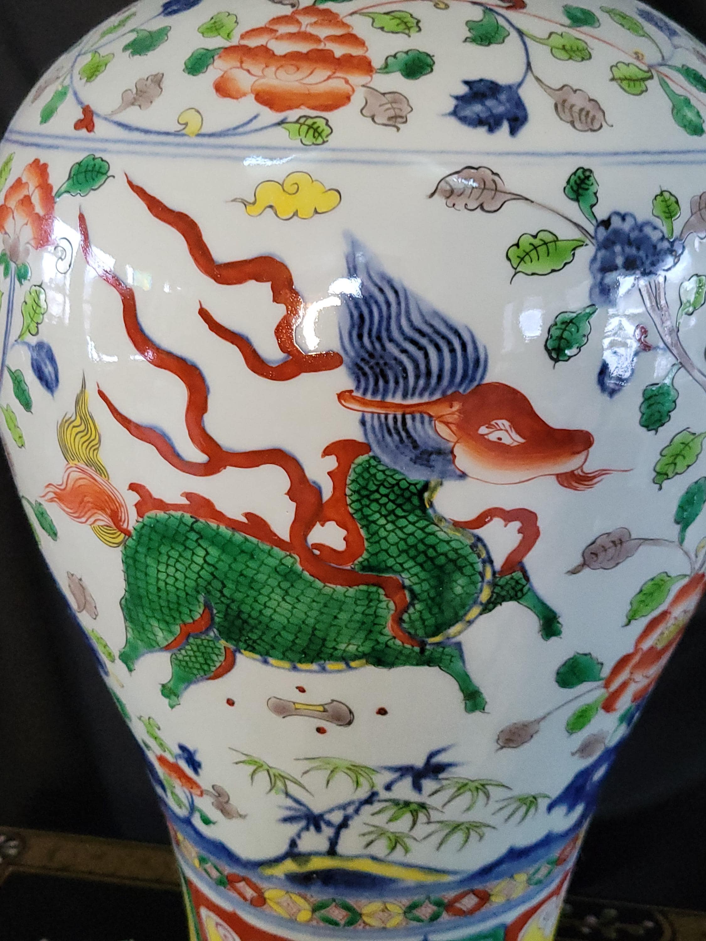 中国　龍　花瓶 20世紀初頭の蓋付き中国龍花瓶 - Etsy 日本