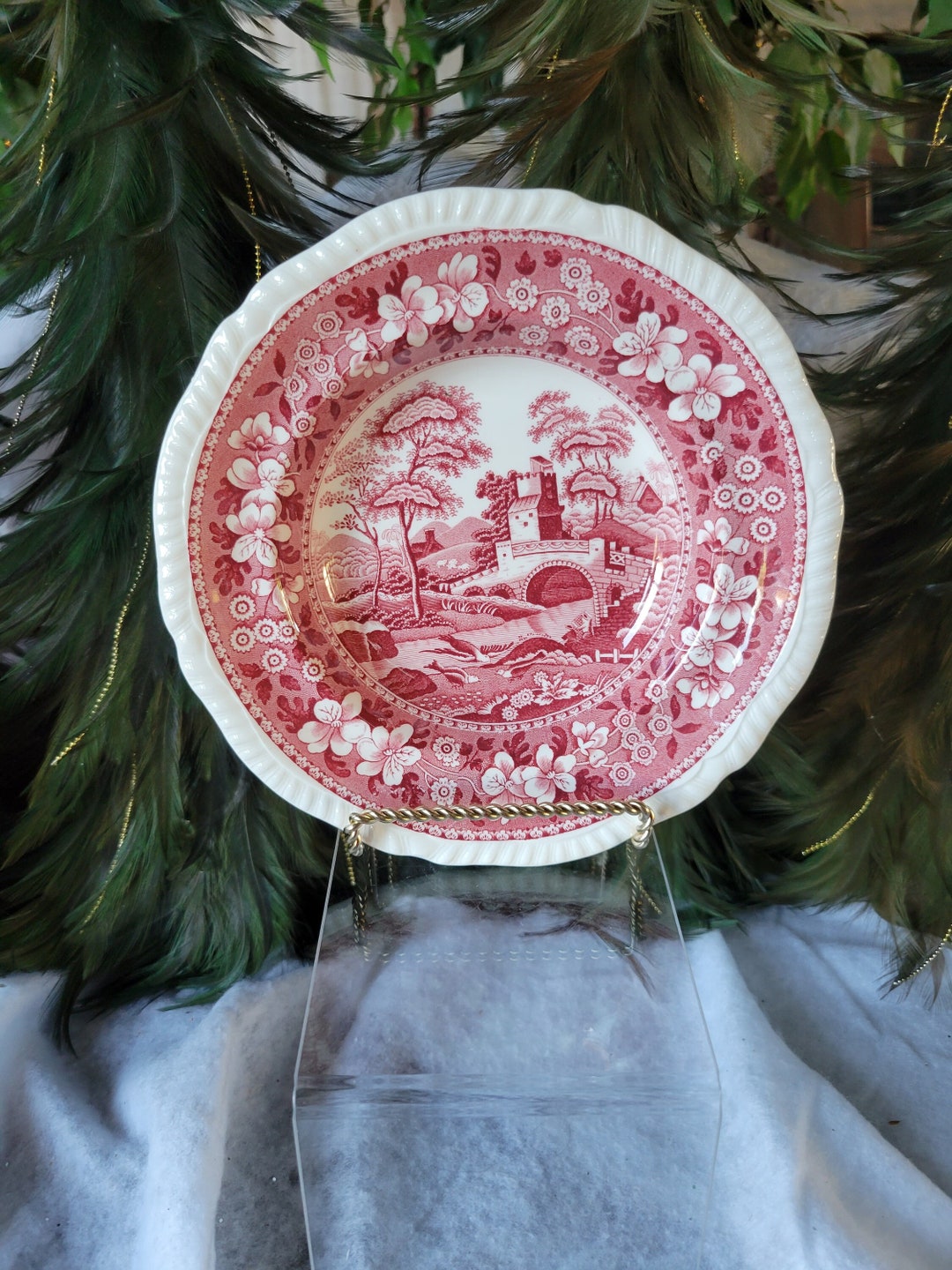 Vintage Copeland Spode Tower Red Transfer Ware Soup Bowl, Near Mint! - Etsy