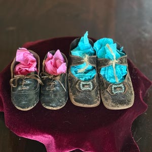 Lovely Victorian Edwardian Baby Girl Toddler Ballet Shoes Of Kid Leather Museum Item Rare Find!