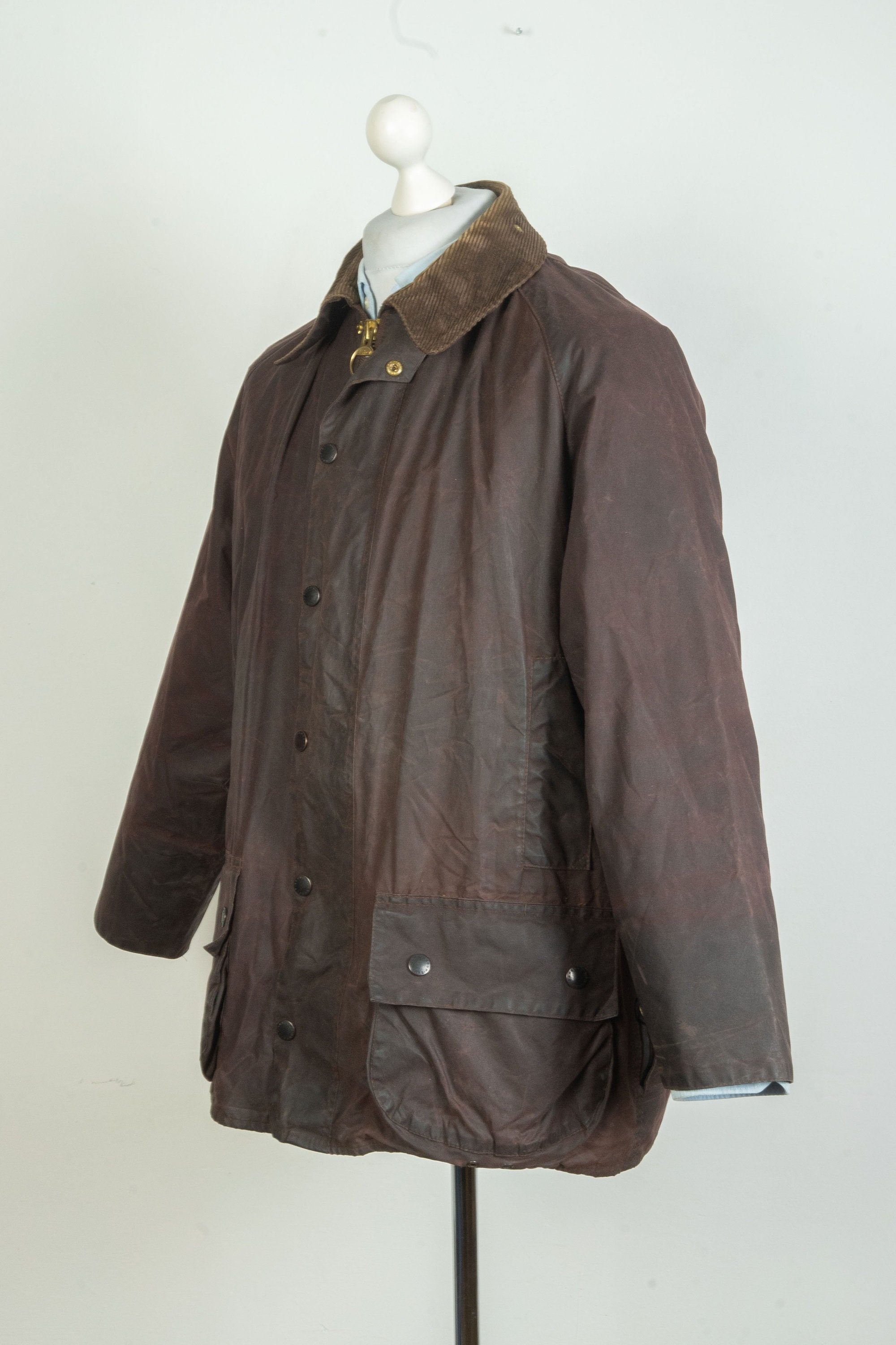 Mens Barbour Classic Beaufort Wax Cotton Brown Jacket Size C42