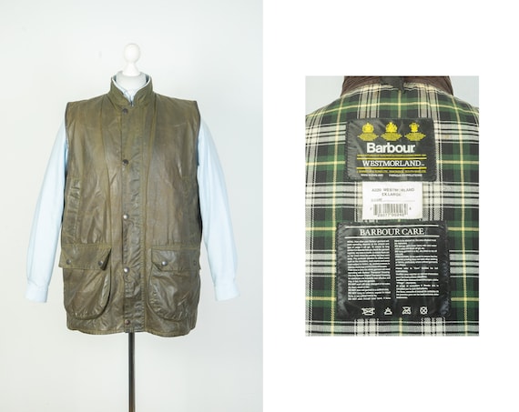 Barbour Westmorlad Wax Olive Vest Gilet Size XXL Etsy