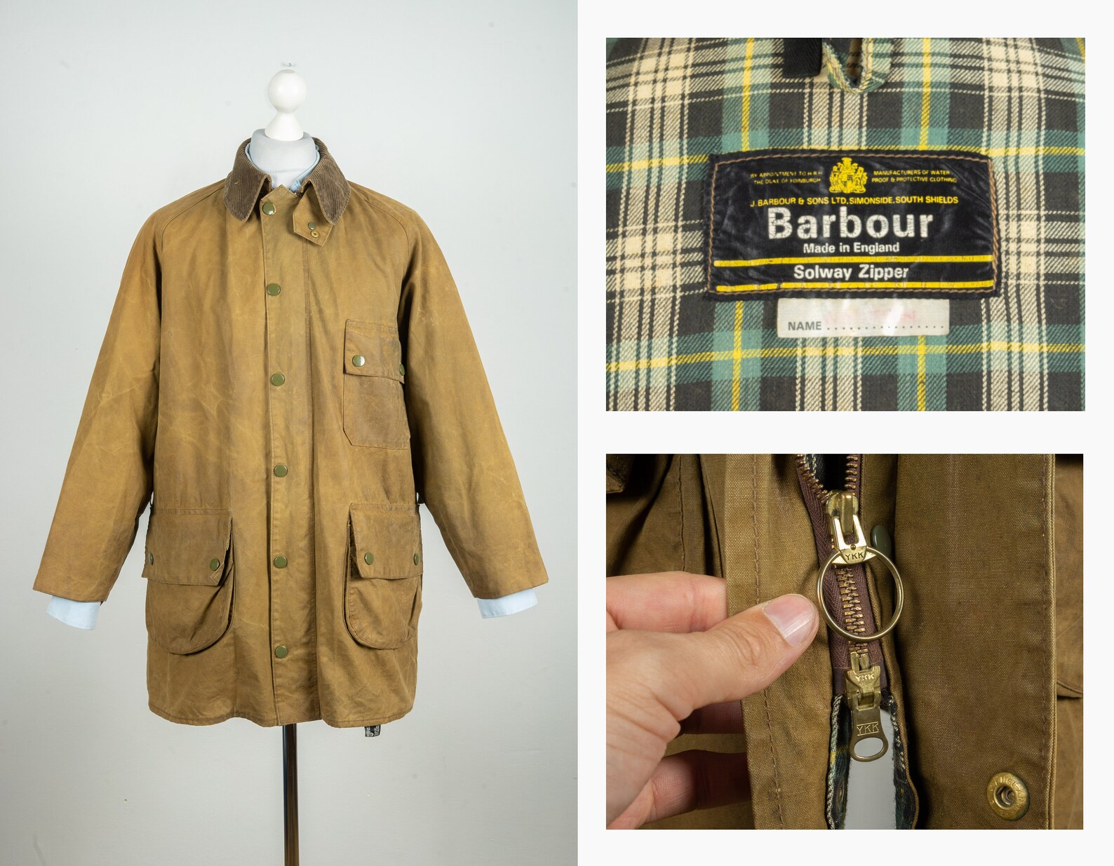 Mens Vintage Barbour Solway Zipper Wax Cotton Olive Jacket - Etsy UK
