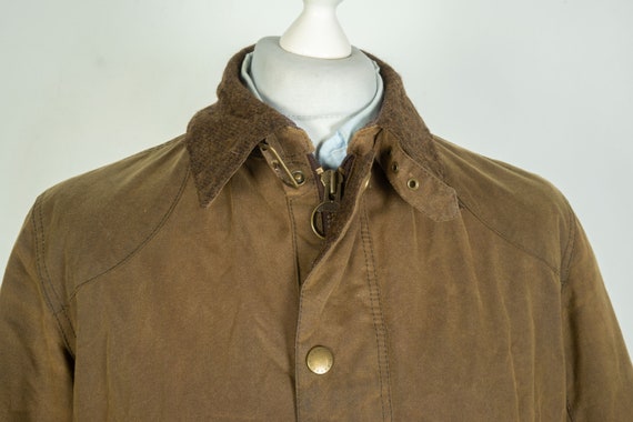 Mens Barbour Leedale Wax Cotton Brown Jacket Size… - image 7