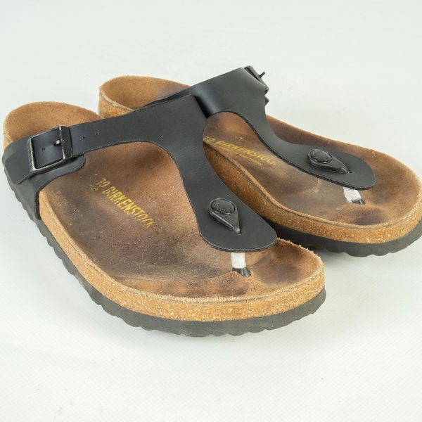 Women's Birkenstock Gizeh Black Shoes Sandals Size 39 250 US 8
