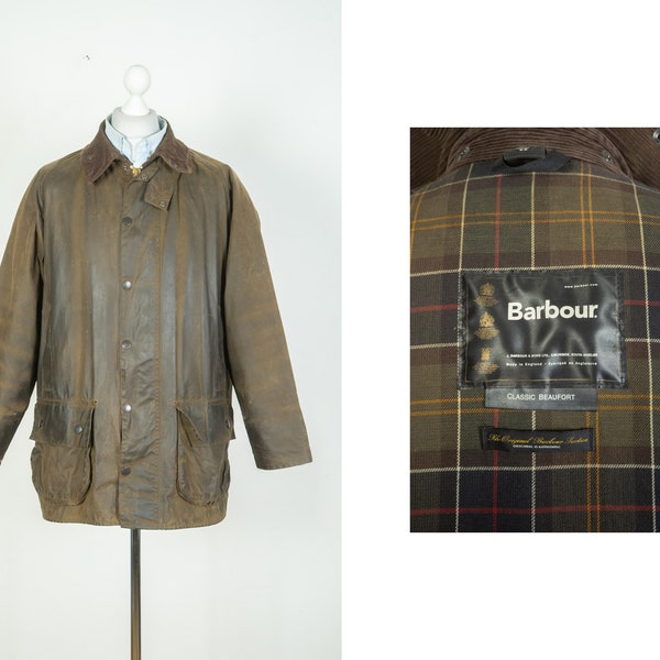 Mens Barbour Beaufort Wax Cotton Olive Jacket A830 Size C46 117CM