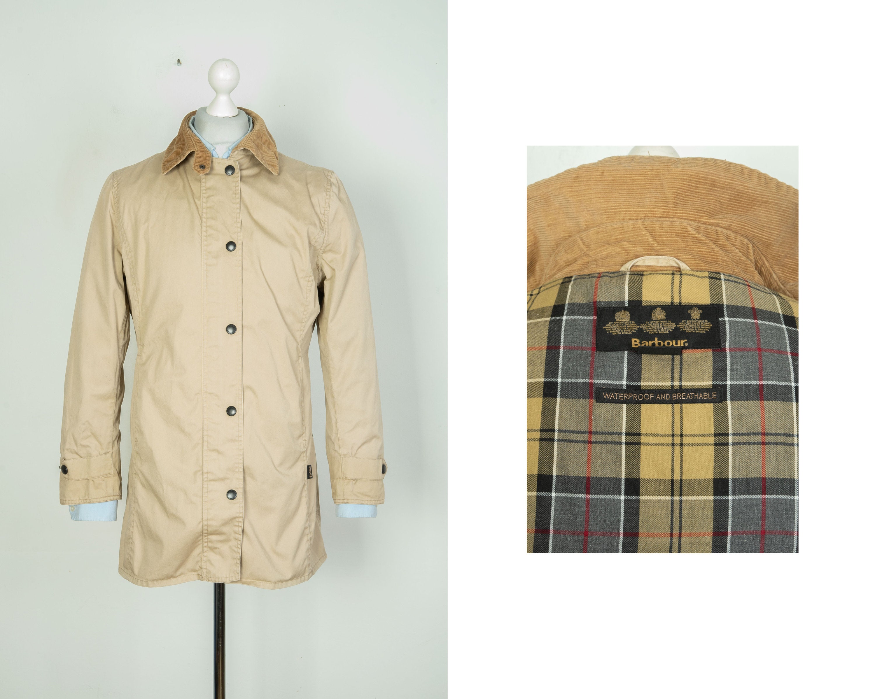 Ladies Barbour Newmarket Cotton Beige Jacket Size UK 14 USA Ladies Barbour Newmarket Cotton Beige Jacket Size UK 14 USA
