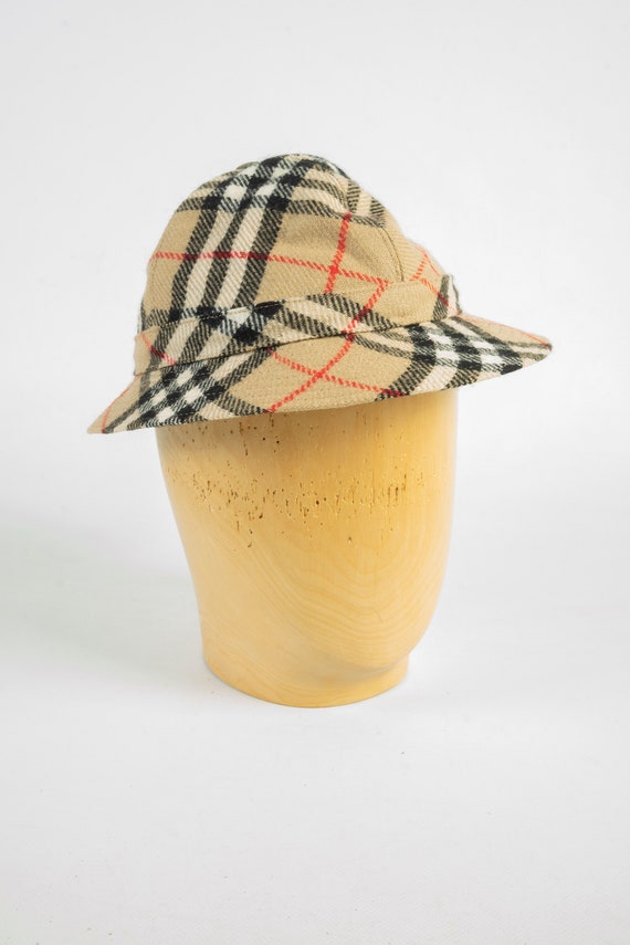 Vintage Burberrys London Bucket Brimmed Nova Check Beige