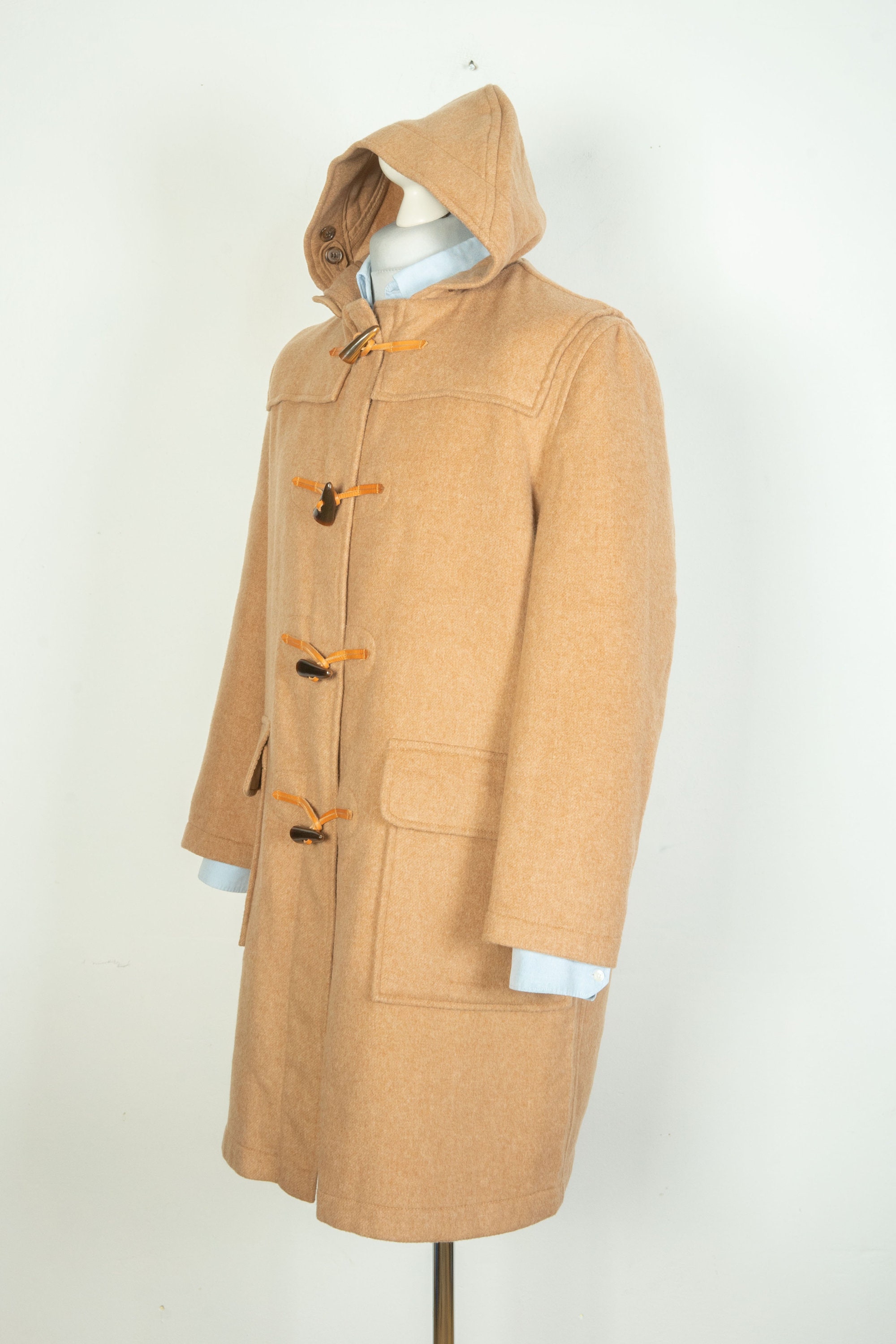 Gloverall Wool Beige Trench Duffle Coat Size EUR 42 GB 16 - Etsy