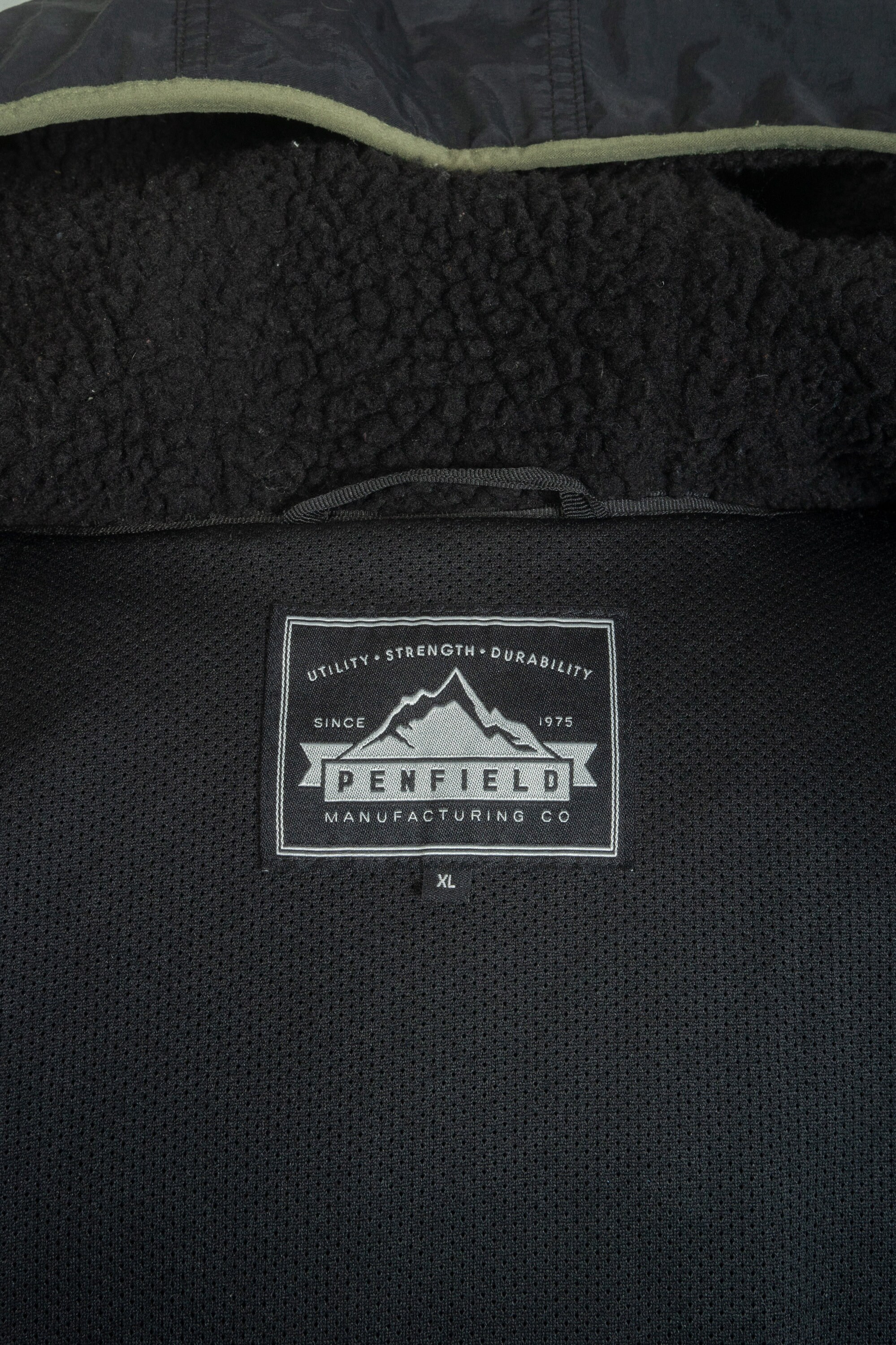 Men s Penfield Carson Hooded Sherpa Fleece Black Jacket Size XL