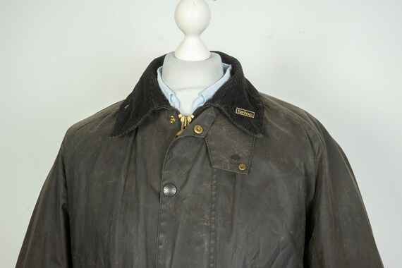 Mens Vintage Barbour Beaufort Wax Cotton Black Jacket A145 + Mens Vintage Barbour Beaufort Wax Cotton Black Jacket A145 +