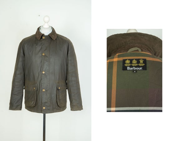 Mens Barbour Strathyre Field Wax Cotton Olive Jacket Size M Etsy