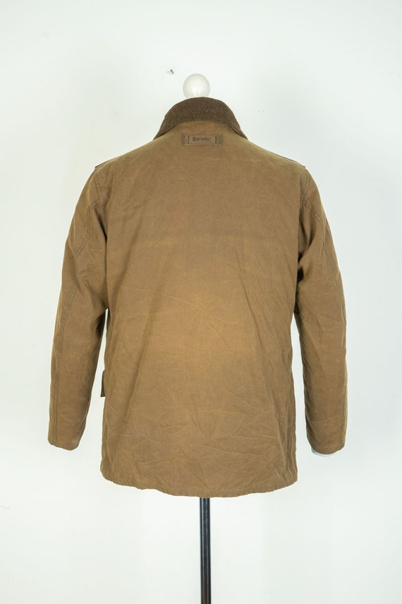 Mens Barbour Leedale Wax Cotton Brown Jacket Size… - image 5