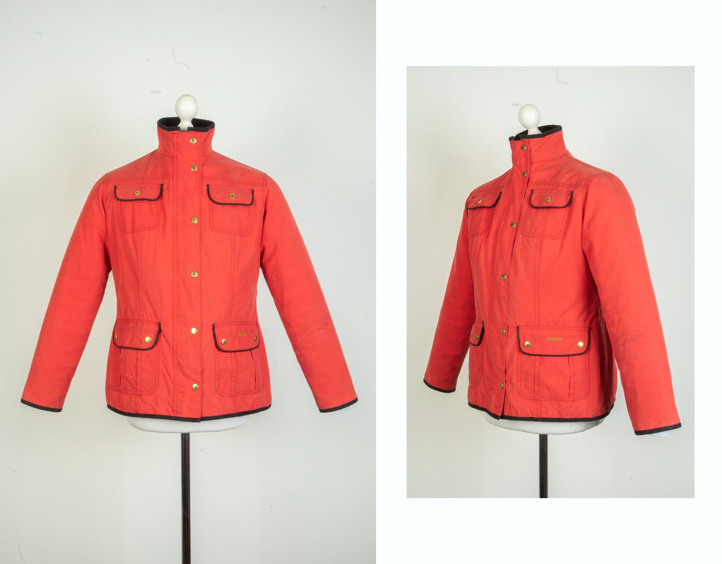 Ladies red barbour jacket online