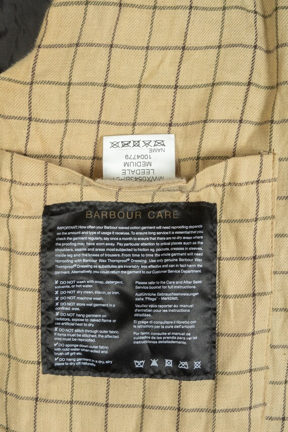 Mens Barbour Leedale Wax Cotton Brown Jacket Size… - image 8