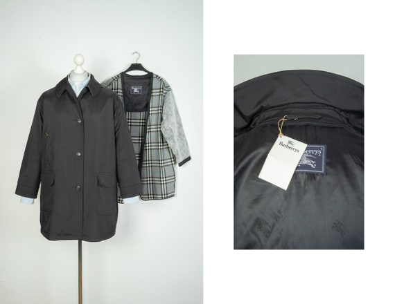 New Mens Burberry Black Trench Coat Wool Liner Genuine Superb Size 46 Etsy