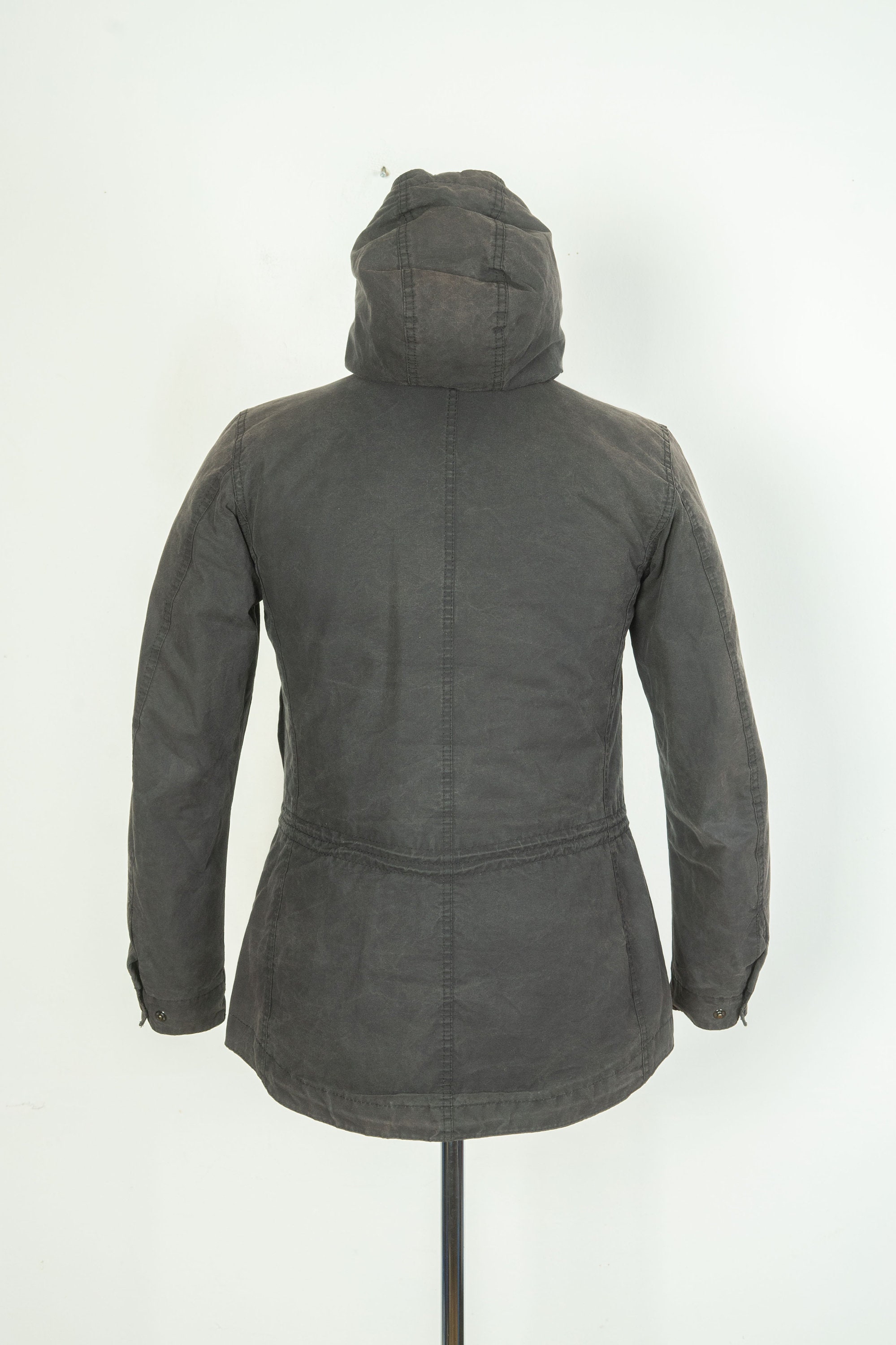 Men s Barbour Fog Hooded Wax Black Parka Jacket Size S Etsy Canada