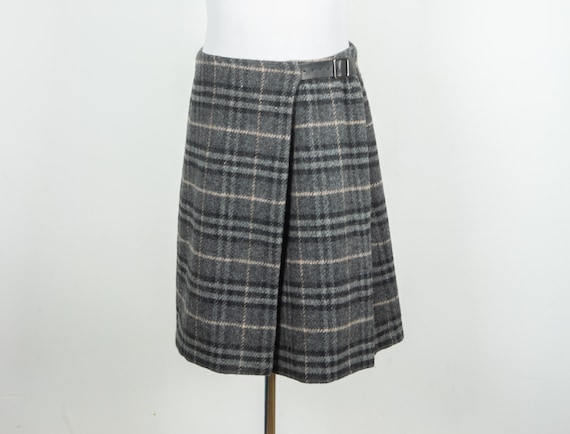 Burberry London Nova Check Wool Pleated Skirt Siz… - image 1