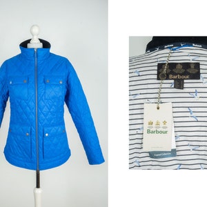 Women s Barbour Monreith Coastal Quilted Blue Jacket Size UK 10 USA 6 Etsy UK