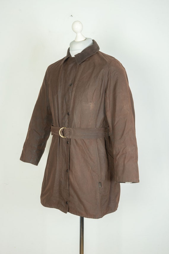 Ladies Barbour Newmarket Mac Wax Cotton Brown Bel… - image 3