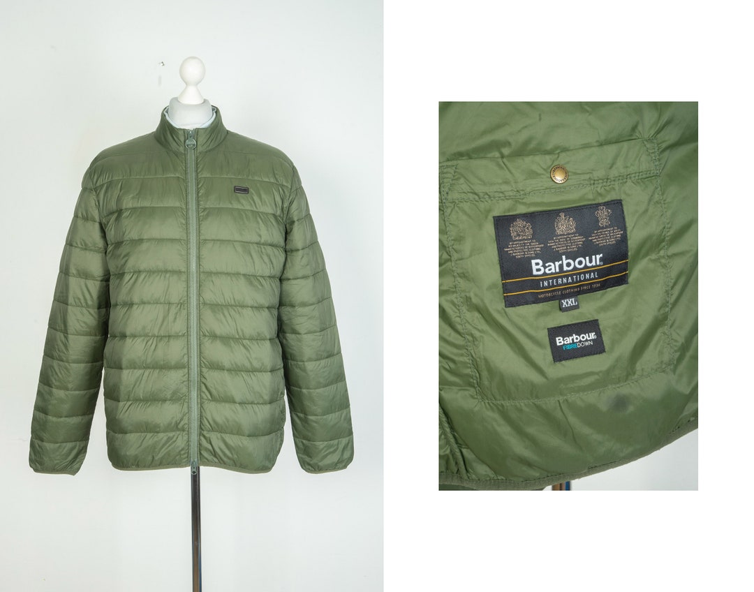 Men's Barbour International Reed Fibre Down Quilted Green - Etsy