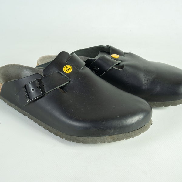 Men's Birkenstock Boston Black Leather Shoes Sandals Size 43 US 10 280 CM