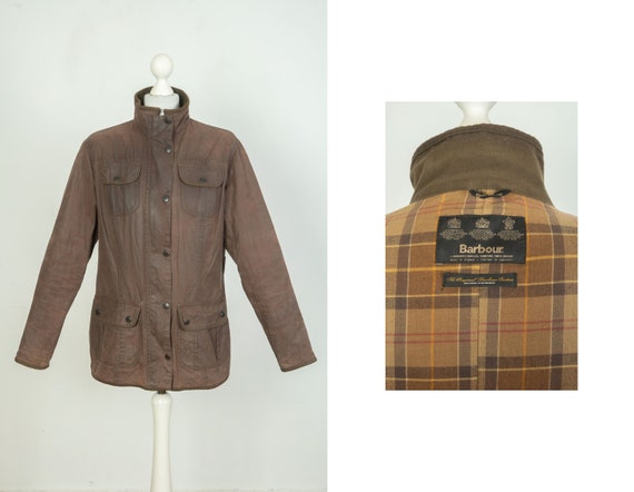 Women s Barbour Utility Wax Cotton Brown Jacket Size UK 14 US 10 Etsy