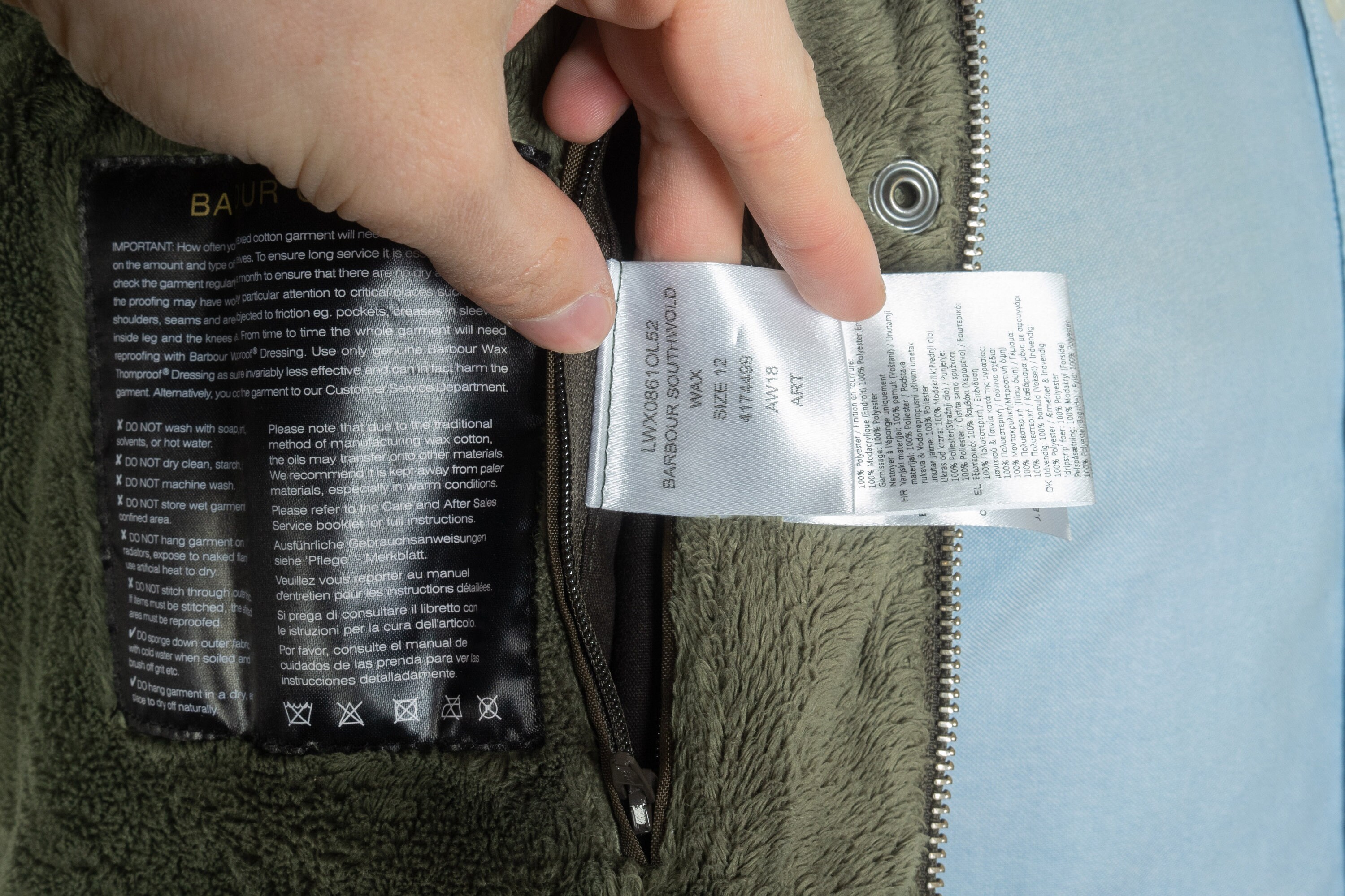 Barbour southwold waxed cotton top jacket