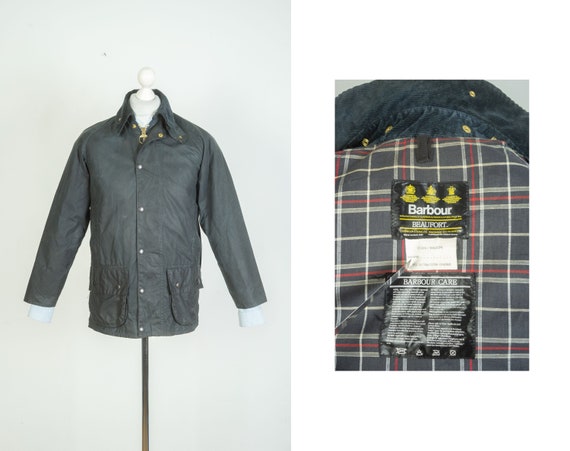 Barbour Classic Beaufort Wax Cotton Navy Jacket Size 34 86CM - Etsy