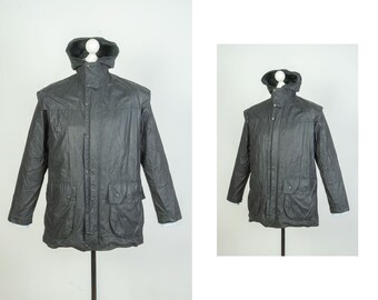 Men's Barbour Durham Wax Cotton Navy Blue Hooded Jacket - Etsy