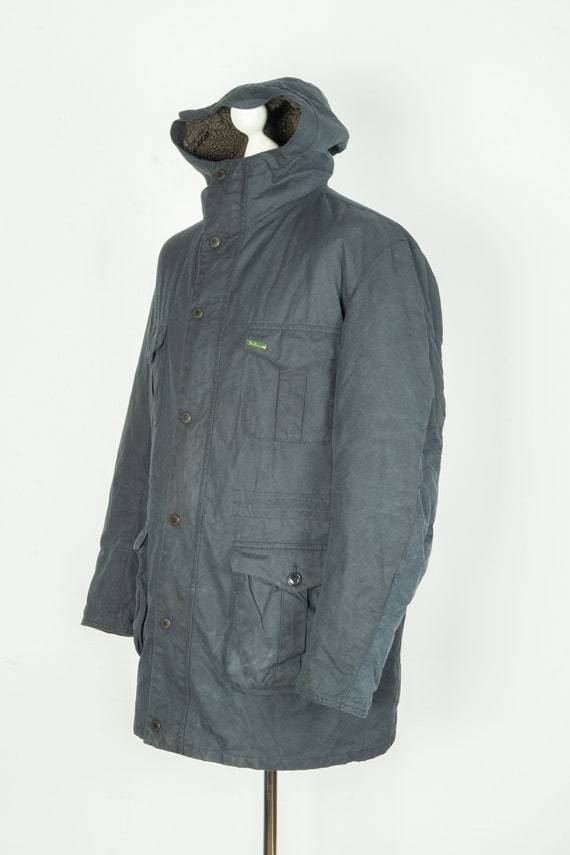 Men's Barbour International Oakum Wax Warm Navy B… - image 4