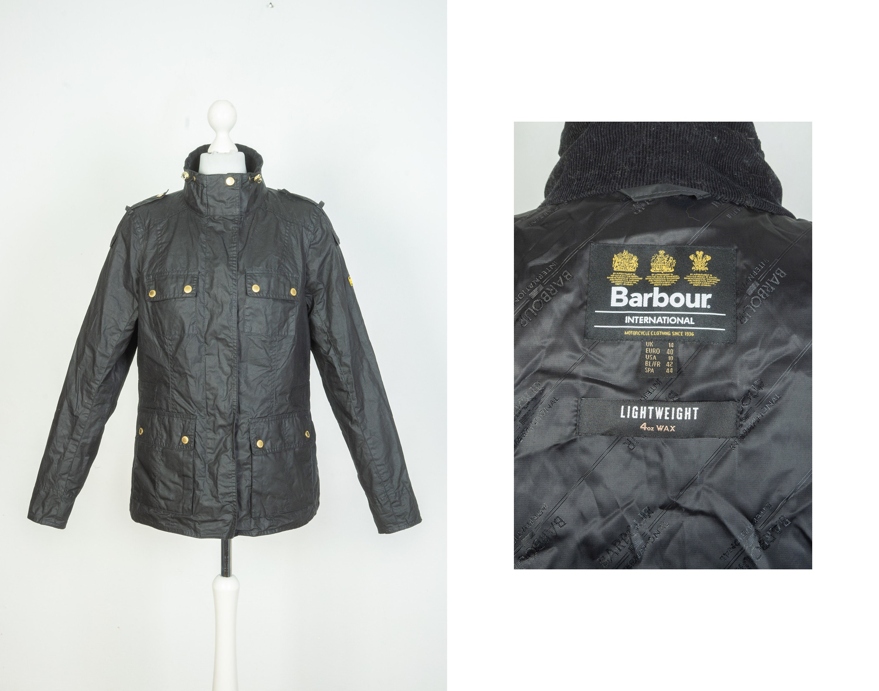 Ladies Barbour International Delta 4oz Wax Cotton Jacket Size Etsy