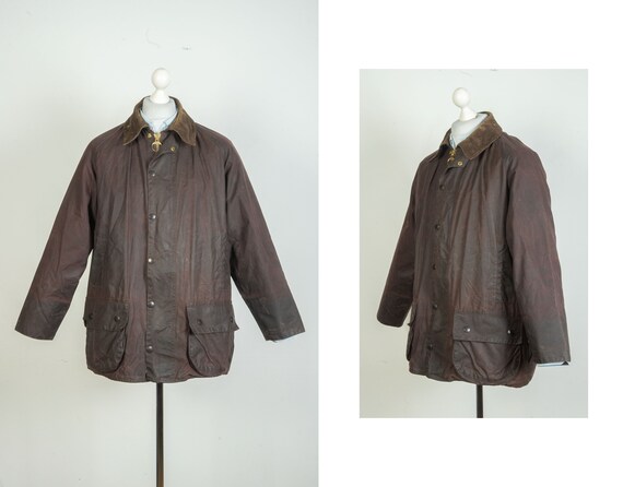 Mens Barbour Classic Beaufort Wax Cotton Brown Jacket Size C42