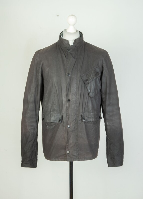 Mens Barbour International Ouston Wax Cotton Blac… - image 2