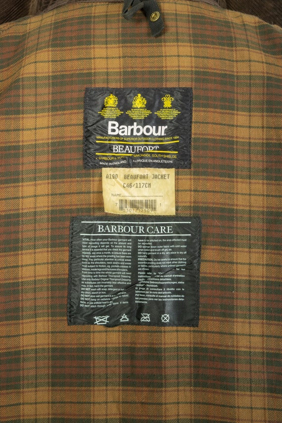 Vintage Barbour Classic Beaufort Wax Cotton Brown… - image 7