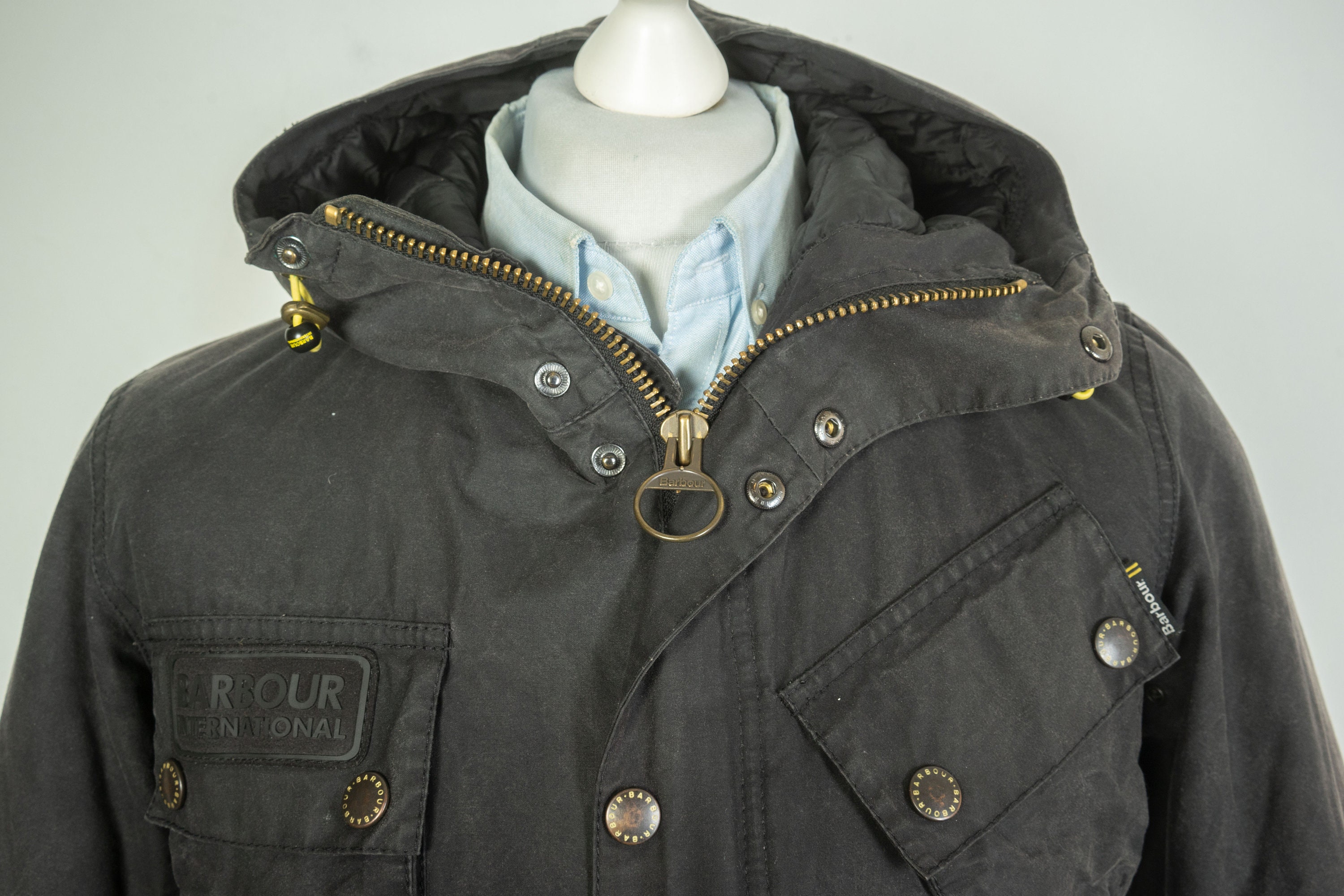 Men's Barbour Fog Hooded Wax Black Parka Jacket Size S - Etsy