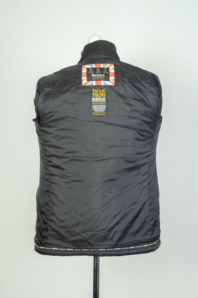 barbour international windshield quilted jacket black